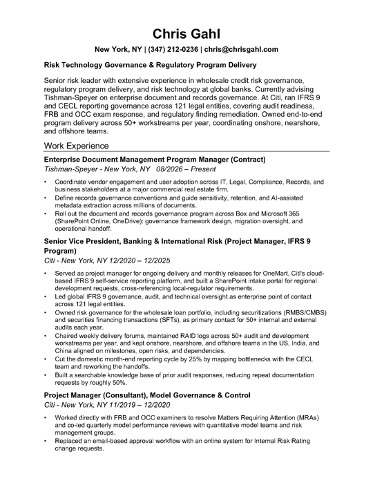 Resume preview — first page